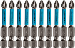 GROSS Бита торсионная PH2 x 50 мм, для ударных шуруповертов, 10 шт. 11493