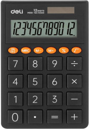 DELI Калькулятор EM130D-GREY, 12-разрядный, темно-серый