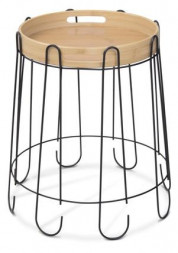 Столик журнальный SHEFFILTON SHT-CT26 металл/дерево черный муар/прозрачный лак (218636)