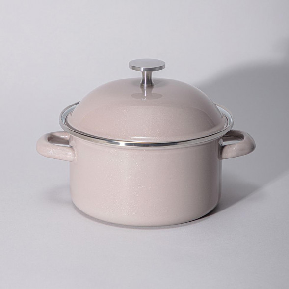 Кастрюля AGNESS 934-604 CHARM эмал. 1,8л кофейный (индукц)
