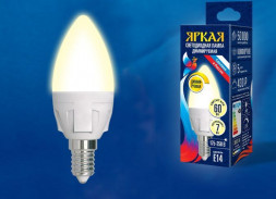 Лампочки светодиодные UNIEL (UL-00004296) LED-C37 7W/3000K/E14/FR/DIM PLP01WH