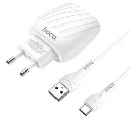 СЗУ HOCO (6931474726346) C78Aa White + кабель TYPE-C