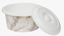 Таз VIOLET Таз 10л с декором &quot;Мрамор&quot; с крышкой 710150