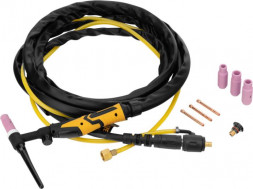 Сварочная горелка DENZEL Горелка сварочная TIG WP17V, прямое подключение к баллону, 4 метра 93643