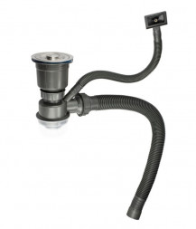 Сифон для мойки FABIA PROFI 8733 Сифон для мойки большая горловина с переливом, с отводом под сливной шланг и со сьёмной корзинкой для мусора