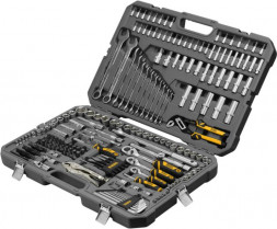 Набор инструментов DENZEL Набор инструментов, 1/2&quot;, 3/8&quot;, 1/4&quot;, CrV, S2, пластиковый кейс, 232 предмета 15808