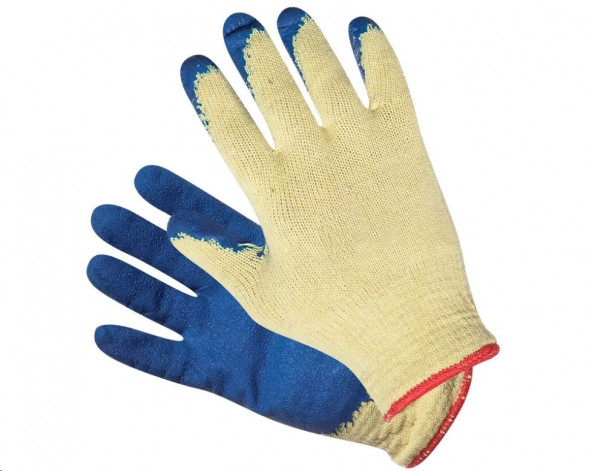 Перчатки REXANT (09-0222) Перчатки Х/Б с латексным покрытием (10 класс), синие (10)