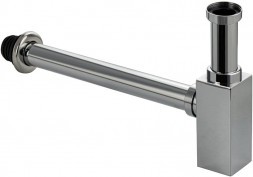 Сифон на раковину BRIMIX 8742 Нижняя часть сифона для раковины, из нержавеющей стали, квадратный профиль, цвет ХРОМ