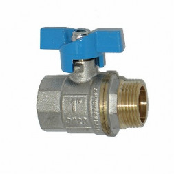 Кран шаровый TITAN 245 Кран шаровой 1 г/ш бабочка-синяя/латунный