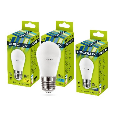 Лампа ERGOLUX (13178) LED-G45-9W-E27-6K (Эл.лампа светодиодная Шар 9Вт E27 6500K 172-265В)