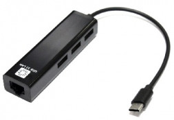 переходник-адаптер 5BITES UA3C-45-09BK USB3.1 / 3*USB2.0 / RJ45 100MB / BLACK