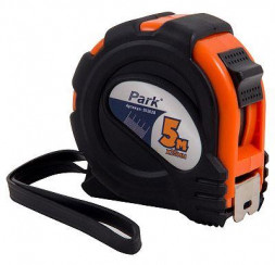 PARK Рулетка с фиксатором, прорезиненный корпус, 5мx25мм TM28-5025