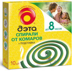 ДЭТА Средство инсектицидное фумигирующее &quot; &quot; спирали от комаров и летающих насекомых 10 шт.NEW (66700902)