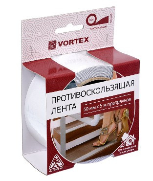 Противоскользящая лента VORTEX 24169 Противоскользящая лента 50мм*5м, прозрачная (2)