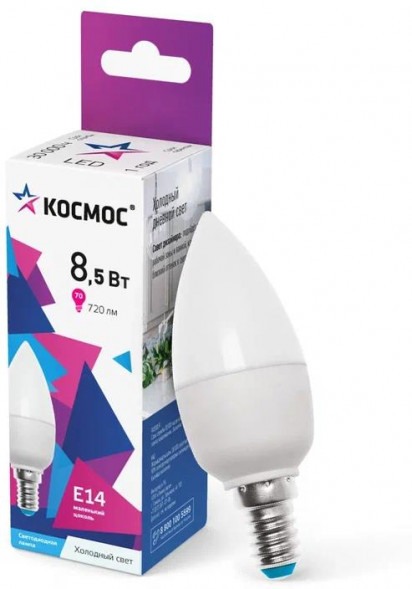 КОСМОС LkecLED8.5wCNE1465CN - 8.5W 174-265В E14 6500K