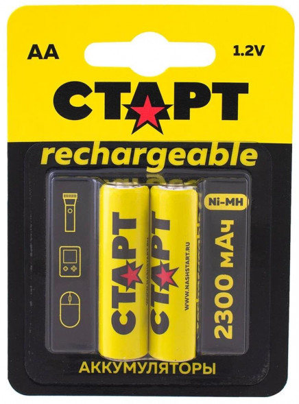 Аккумулятор СТАРТ (19343) HR6 AA 1800mAh Ni-MH BL2