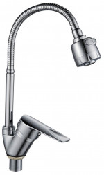 Смеситель GOTA ROCIO G232513-GOTA Flex Смеситель д/кухни шар. с гибким регилирующим изливом 2-х реж.аэрат гайка d40