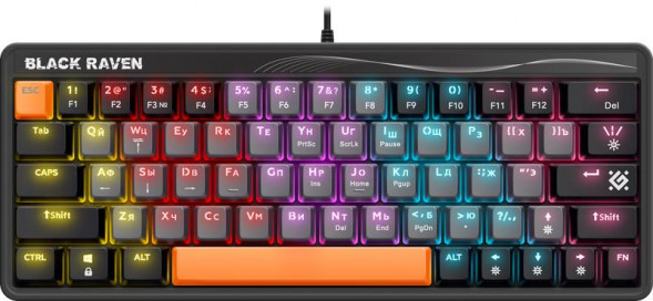 Клавиатура DEFENDER (45416) Black Raven GK-417, механическая,черный