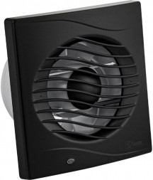 Вентилятор вытяжной GFMARK 50012 Вытяжной вентилятор, D - 100 мм, с обратным клапаном и москитной сеткой, квадратный, с решеткой, из АБС пластика, цвет ЧЕРНЫЙ