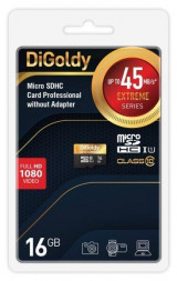 Карта памяти DIGOLDY 16GB microSDHC Class 10 UHS-1 Extreme [DG016GCSDHC10UHS-1-ElU1 w]
