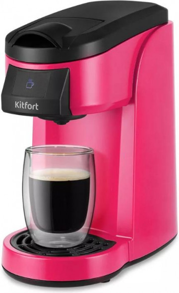 Кофеварка KITFORT KT-7121-1 капсульная черно-малиновый