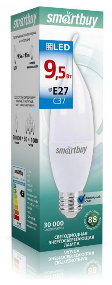 Лампа SMARTBUY (SBL-C37Can-9_5-60K-E27) 9.5W/6000/E27