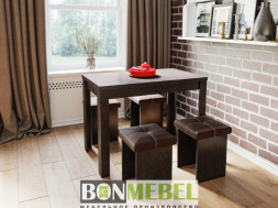 Набор мебели BONMEBEL Обеденная группа тип 5 венге/шоколад (2 кор.)