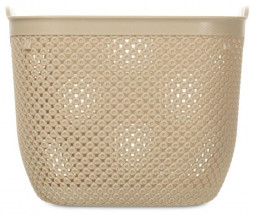 Система хранения вещей HOBBY LIFE HL041281L Корзина DIAMOND латте 22х22х17.5см круглая с ручками