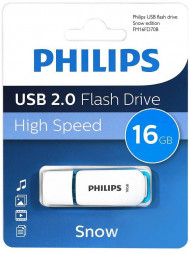 Флеш накопитель PHILIPS SNOW2.0 16Gb белый (FM16FD70B/97)