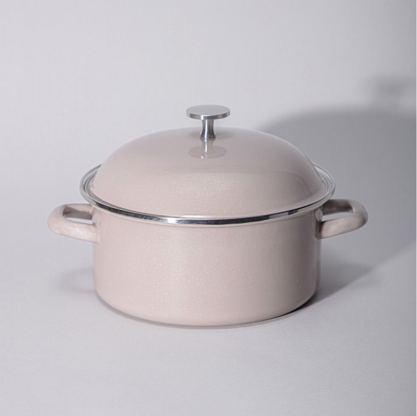 Кастрюля AGNESS 934-605 CHARM эмал. 2,6л кофейный (индукц)