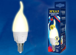 Лампочки светодиодные UNIEL (UL-00004299) LED-CW37 7W/3000K/E14/FR/DIM PLP01WH