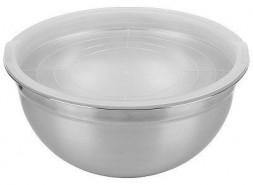 MALLONY Миска Amarena 4,3 л из нерж стали с пласт крышкой, смешанная полировка корпуса (007019)