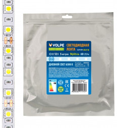 ЭЛЕКТРИКА VOLPE (UL-00004353) ULS-Q221 5050-60LED/m-10mm-IP20-DC12V-14,4W/m-5M-3000K катушка в герметичной упаковке