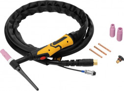 Сварочная горелка DENZEL Горелка сварочная TIG WP26, разъем 2 пина, 3 метра 93644