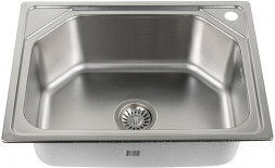 Мойка врезная FABIA 604506 Мойка кухонная врезная 60 х 45 см, толщина 0,6 мм, глубина 200 мм, в комплекте большой сифон с переливом. МАТОВАЯ