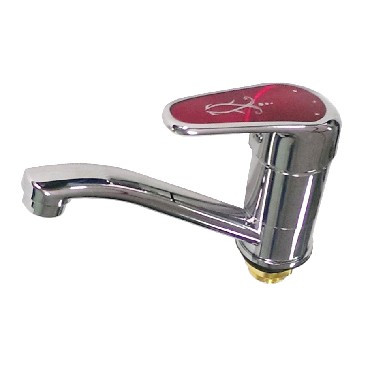 Смеситель для кухни RUSSIA-MOSCOW 2650S Смеситель кухонный 15 см нос с красной ручкой