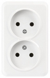 Розетка SMARTBUY (SBE-03w-10-S2-N) Юпитер, 2-местная, белый