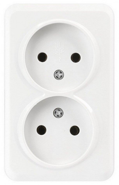 Розетка SMARTBUY (SBE-03w-10-S2-N) Юпитер, 2-местная, белый
