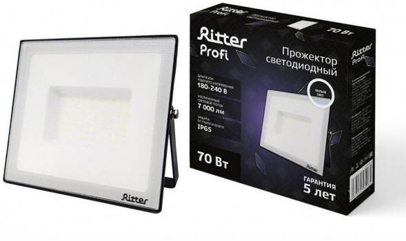 Прожектор светодиодный RITTER 53418 5 PROFI 70 Вт 4000К черный