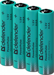 Батарейки DEFENDER (56023) LR03-4BL ААА, блистер, 4 шт.,PowerPulse