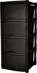 Комод KEEPLEX KL377312011 Rattan четырехсекционный 50х41,5х55,5см темный каштан