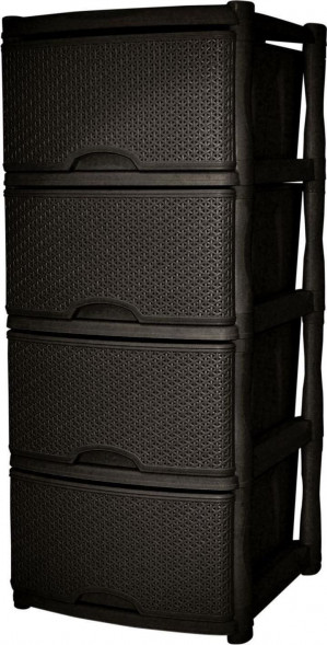 Комод KEEPLEX KL377312011 Rattan четырехсекционный 50х41,5х55,5см темный каштан