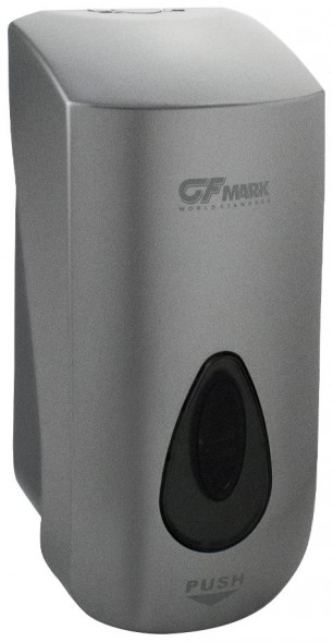 Дозатор для жидкого мыла GFMARK 620 Дозатор жидкого МЫЛА, универсальный, пластиковый, СЕРЫЙ, большой, с глазком-капля, 1000 м