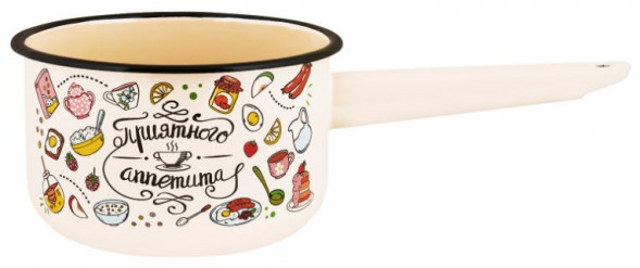 Ковш APPETITE 1с42с Приятного аппетита эмал 1,5л цил без/кр