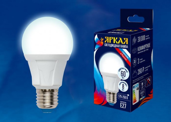 Лампа светодиодная UNIEL UL-00001526 LED-A60 12W/WW/E27/FR PLP01WH Теплый белый свет