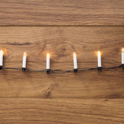 Гирлянда NEON-NIGHT (303-085) ГИРЛЯНДА &quot;СВЕЧИ&quot; 10М, ТЕМНО-ЗЕЛЕНЫЙ ПВХ, 50 LED ТЕПЛЫЙ БЕЛЫЙ