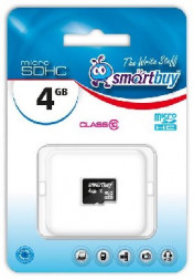 Карта памяти SMARTBUY (SB4GBSDCL10-00) MicroSDHC 4GB Class10