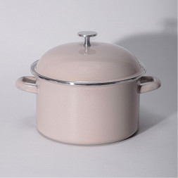 Кастрюля AGNESS 934-606 CHARM эмал. 3,5л кофейный (индукц)