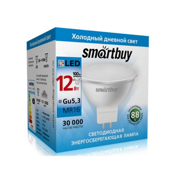 Лампочка SMARTBUY (SBL-GU5_3-12-60K) 12W/6000K/GU5.3