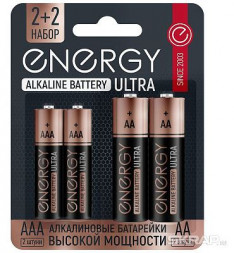 Батарейка алкалиновая ENERGY Ultra LR6+LR03/4B (АА+ААА) 104981